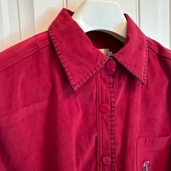 Castles Sport | Size M Arkansas Razorback College Long Sleeve Button Up Shirt - Picture 2 of 13
